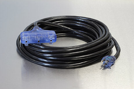 50 Foot 12/3 SJTW Industrial Grade Lighted Triple Tap Extension Cord