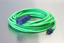 Load image into Gallery viewer, 100 Foot 12/3 SJTW Industrial Grade Lighted Triple Tap Extension Cord